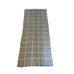 Gray and White Plaid Scarf